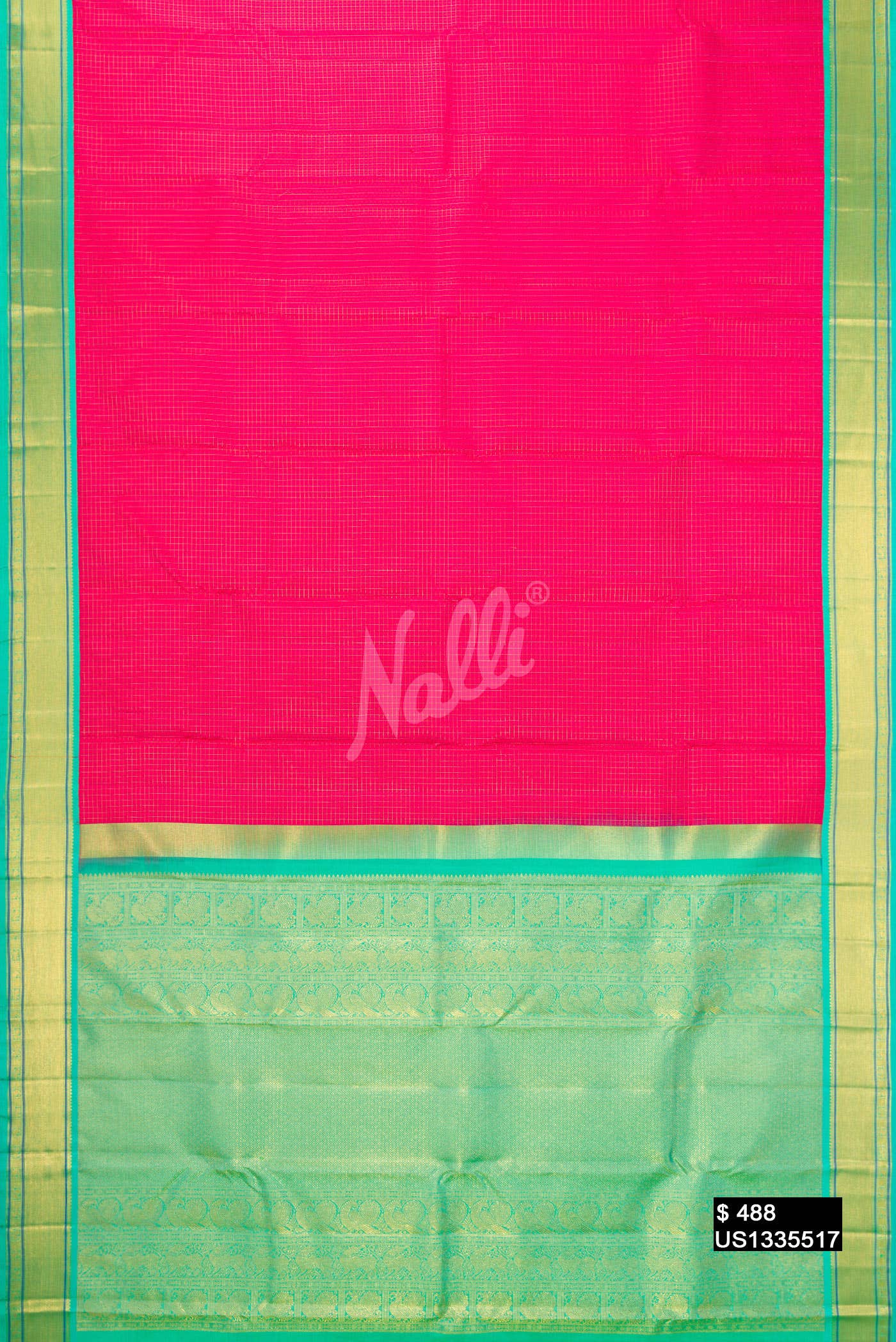 Dark Pink Kanchipuram Silk Saree