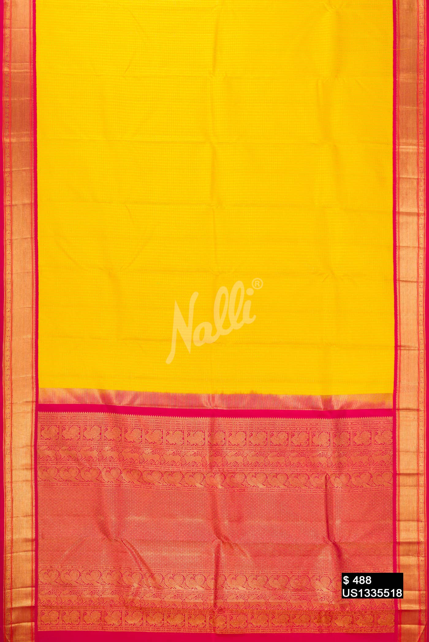 Yellow Kanchipuram Silk Saree