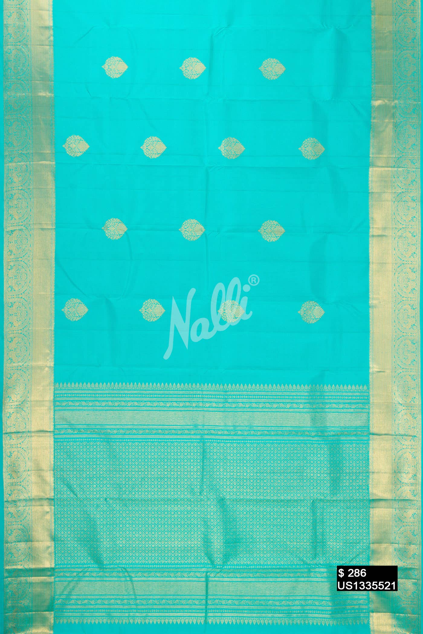 Sea Green Kanchipuram Silk Saree