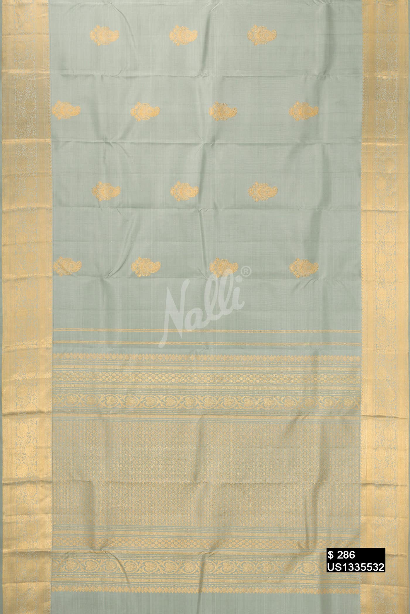 Davys Grey Kanchipuram Silk Saree