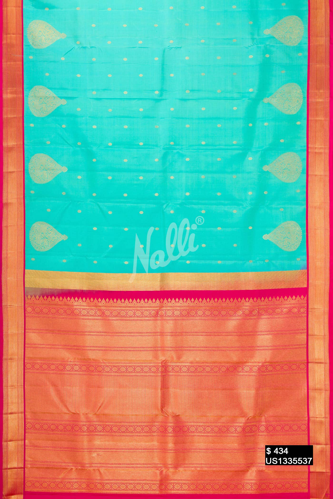 Sky Blue Kanchipuram Silk Saree