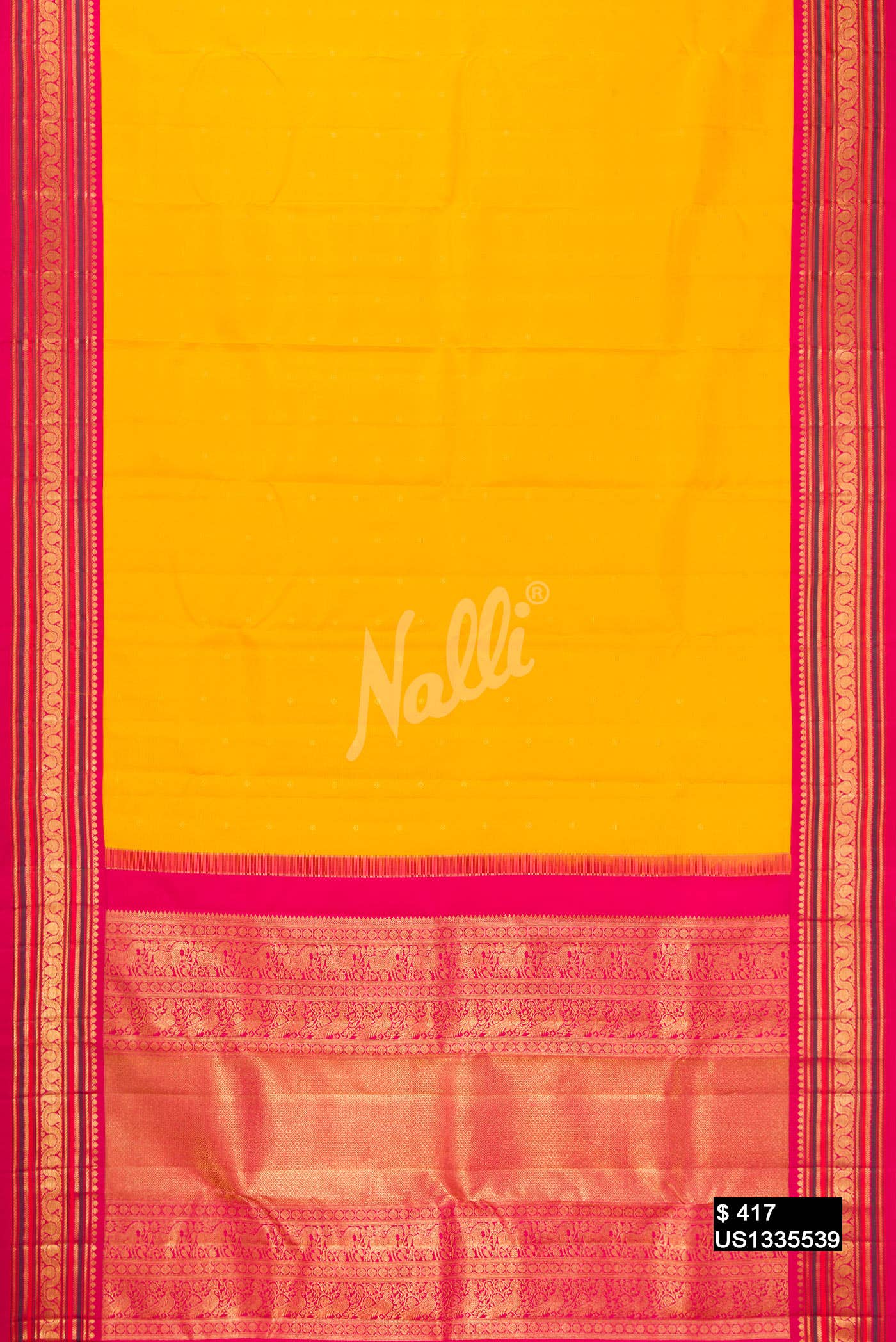 Yellow Kanchipuram Silk Saree