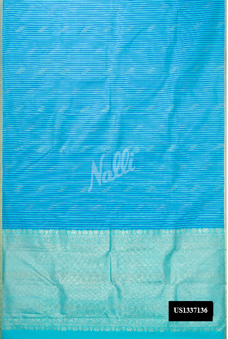 Sky Blue Kanchipuram Silk Saree
