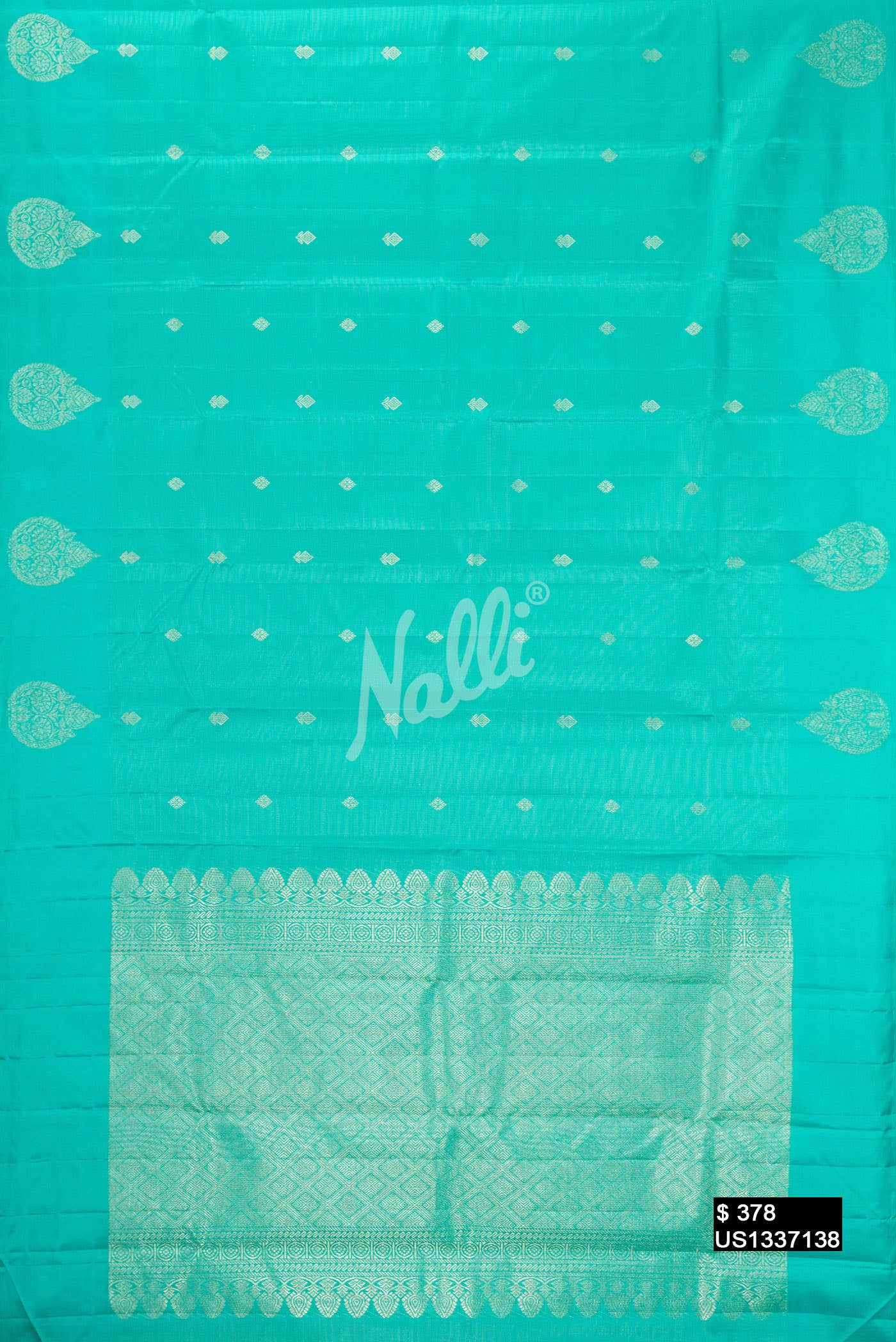 Sea Green Kanchipuram Silk Saree