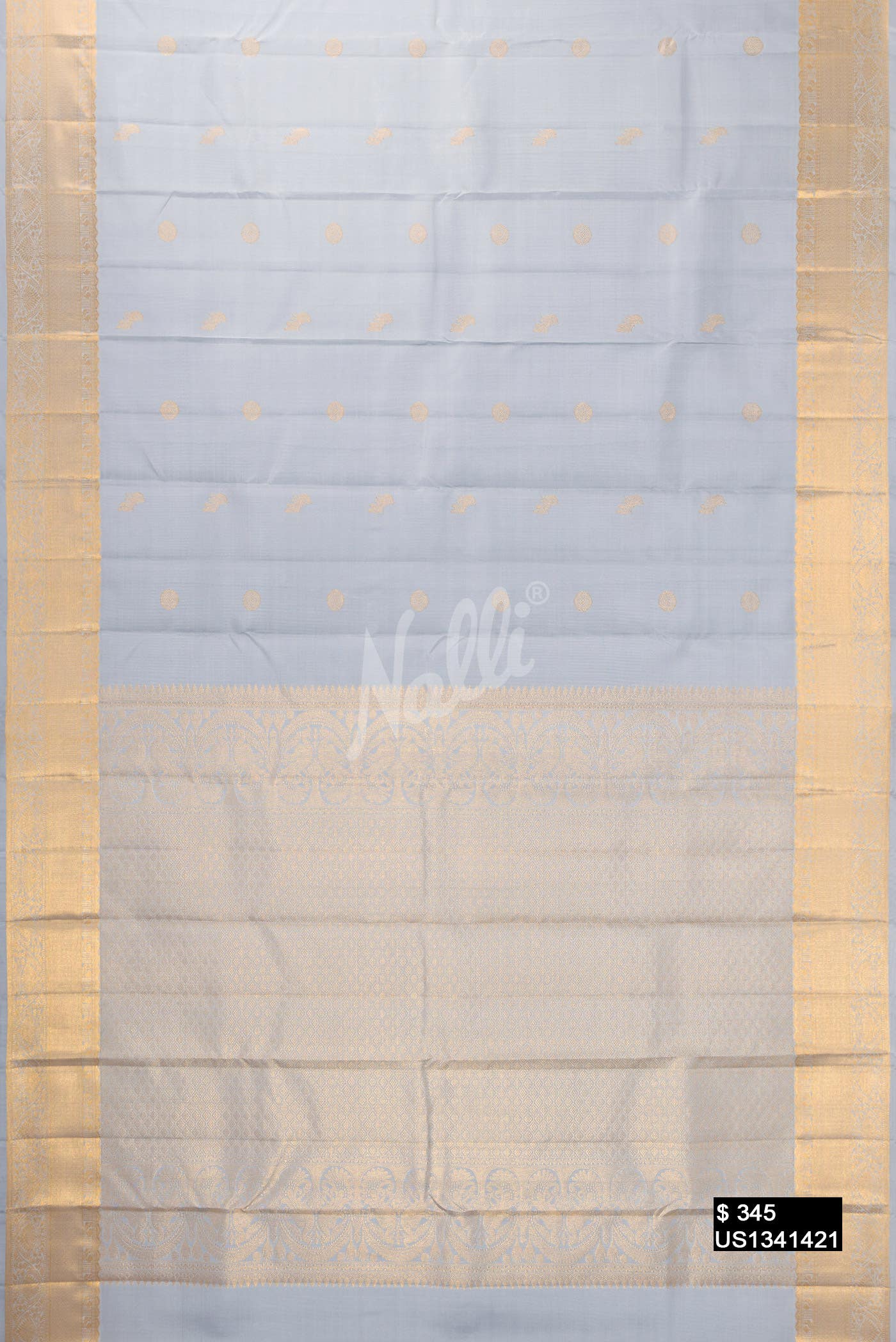 Grey Kanchipuram Silk Saree