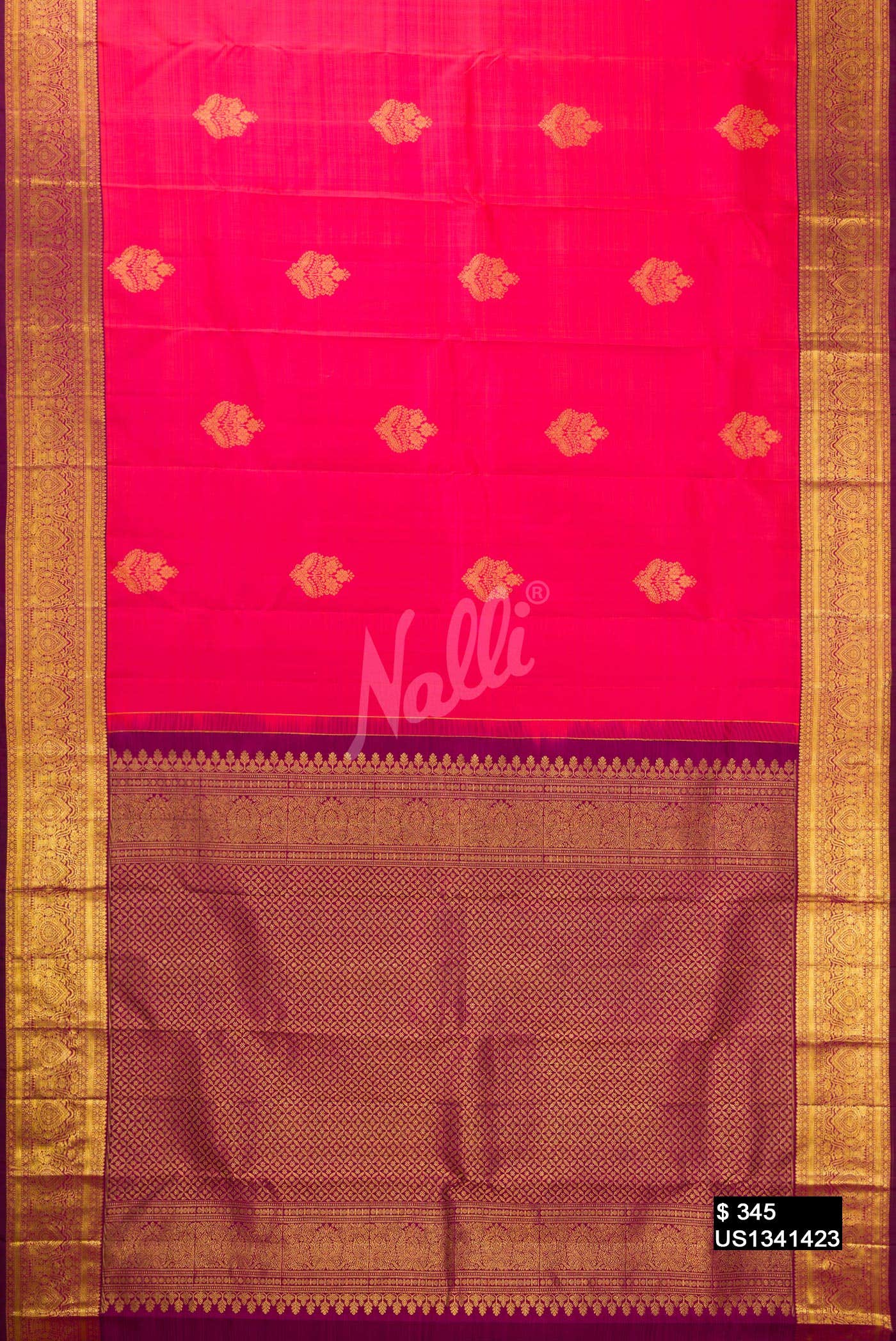 Rani Pink Kanchipuram Silk Saree