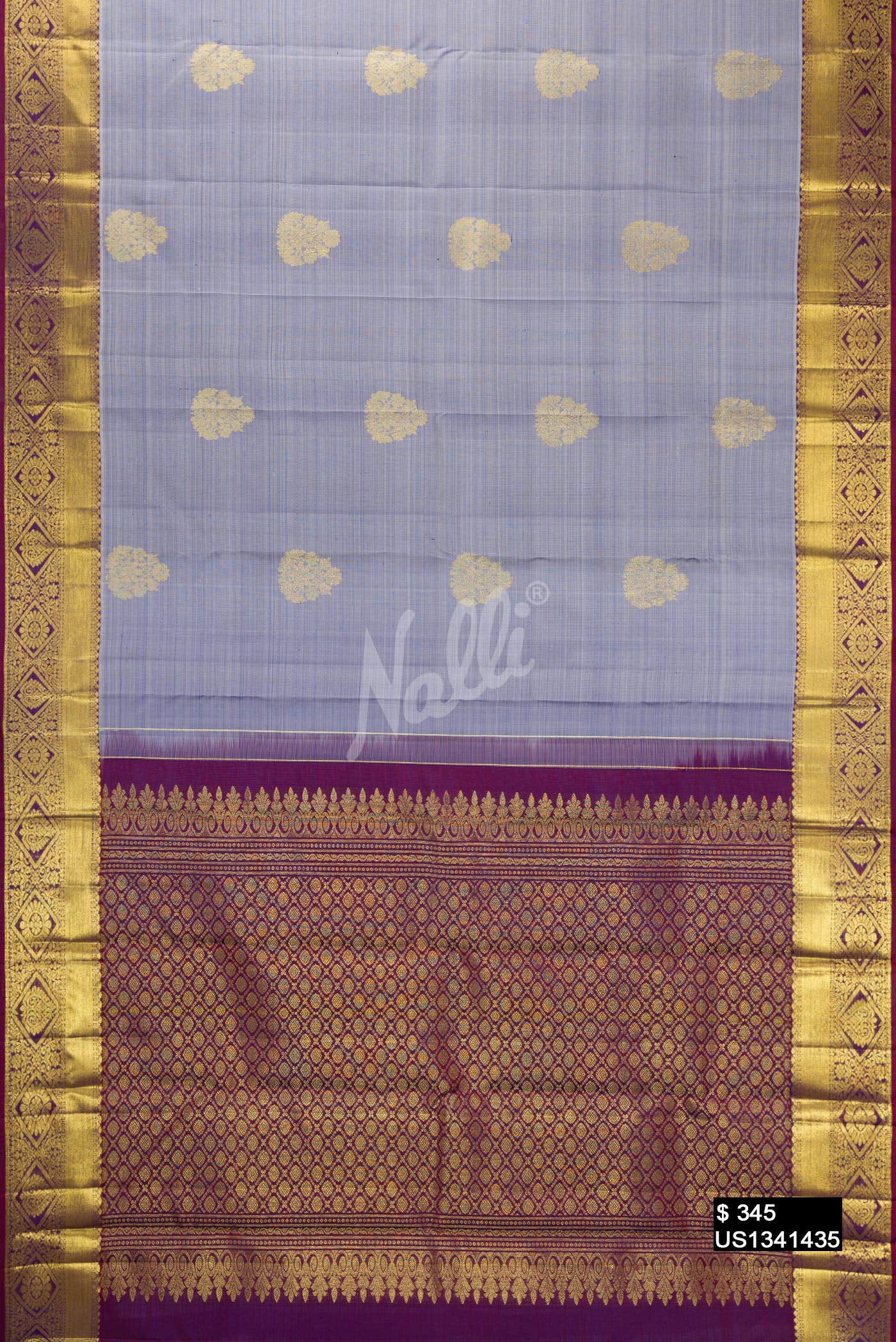 Lilac Kanchipuram Silk Saree