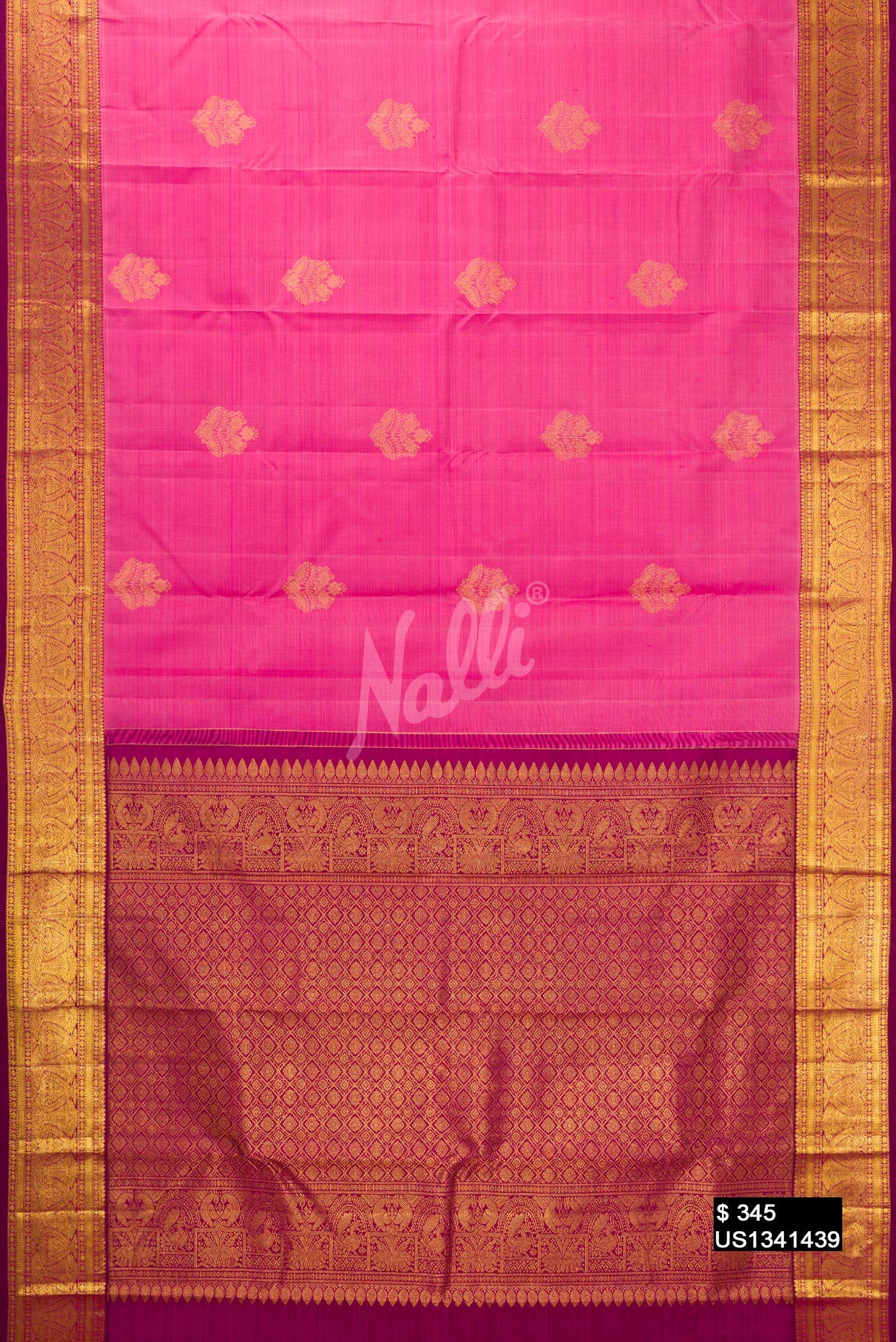 Pink Kanchipuram Silk Saree