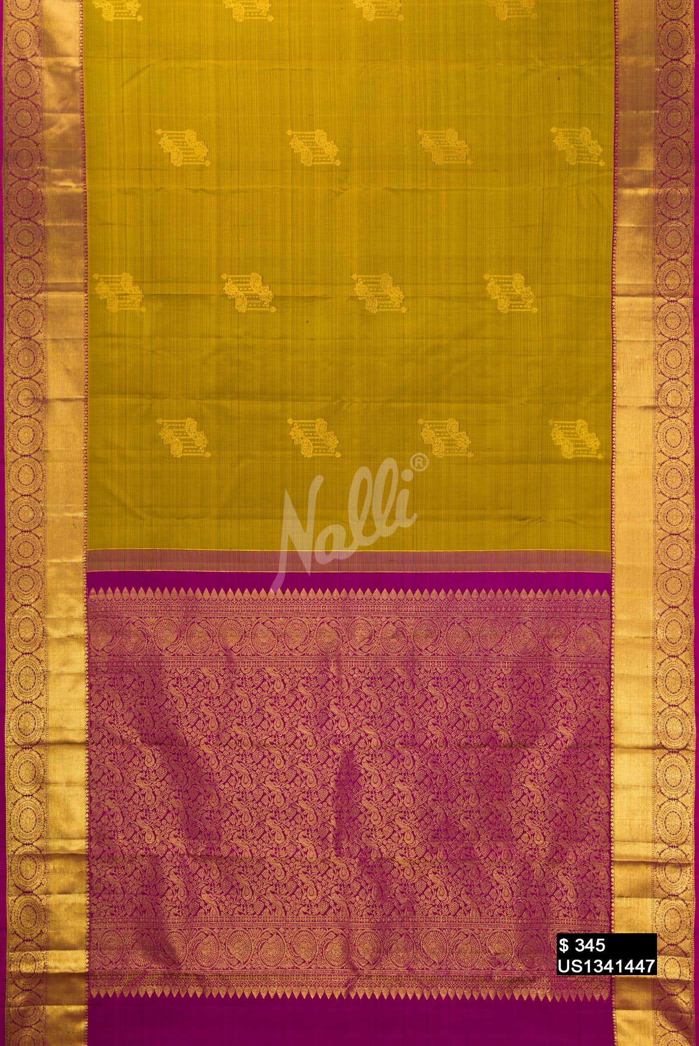 Mehandi Green Kanchipuram Silk Saree