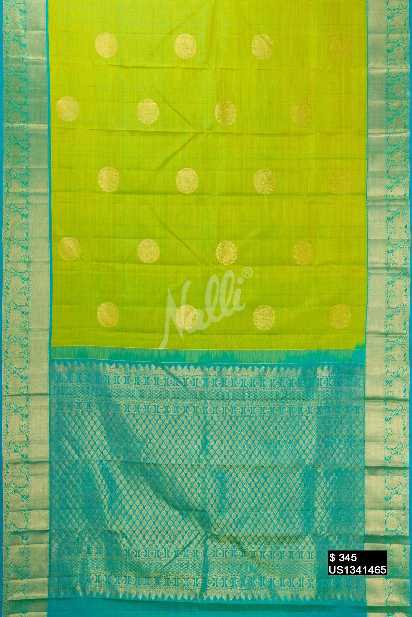 Parrot Green Kanchipuram Silk Saree