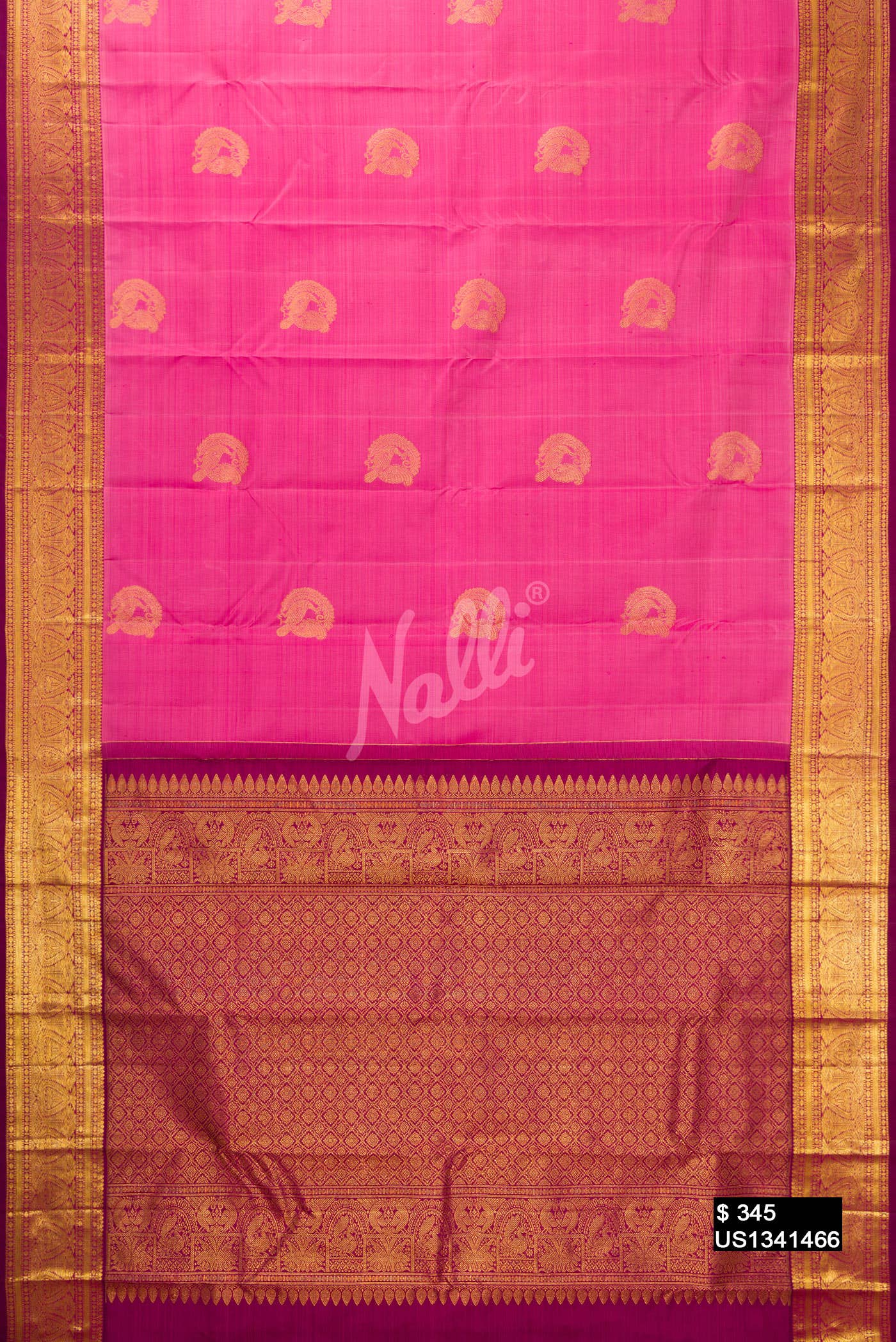 Pink Kanchipuram Silk Saree