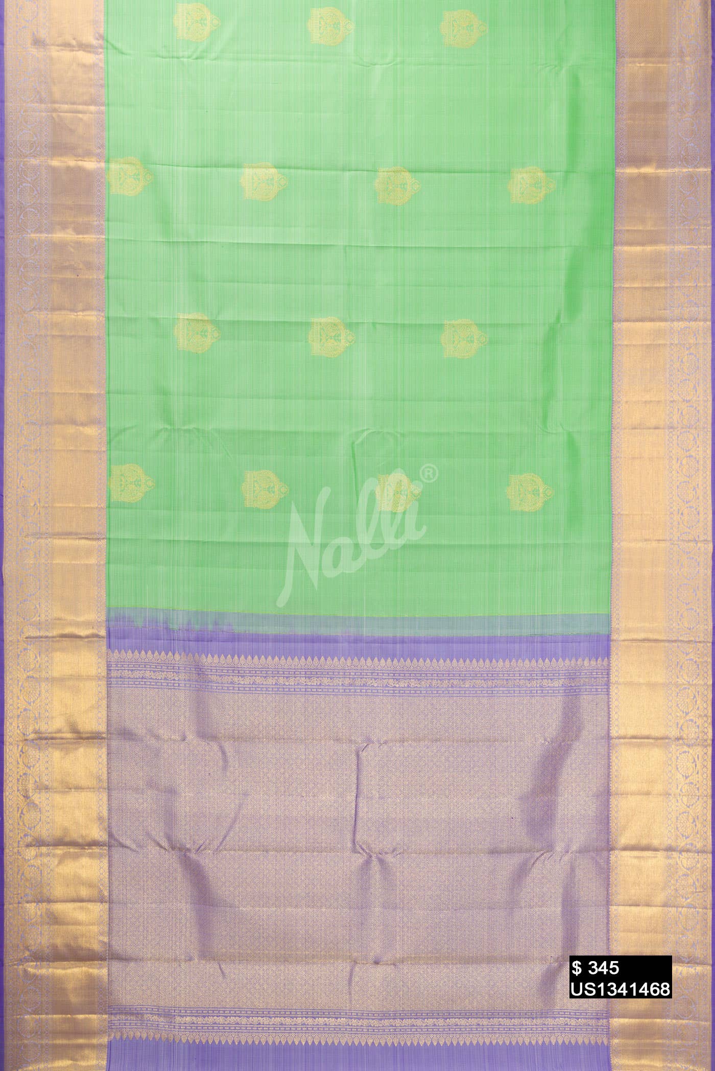 Pista Green Kanchipuram Silk Saree