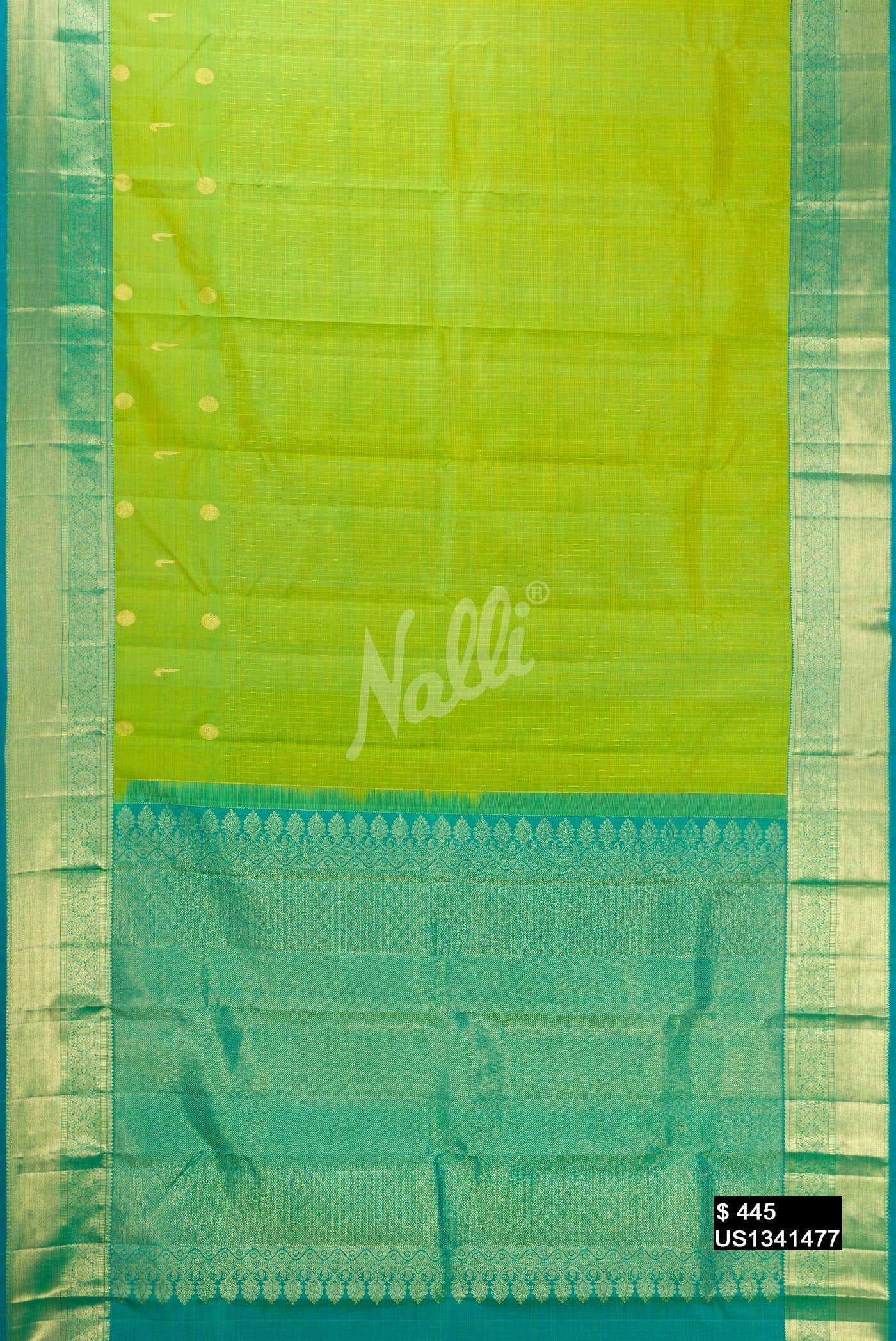 Parrot Green Kanchipuram Silk Saree