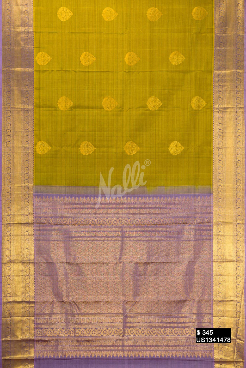Mehandi Green Kanchipuram Silk Saree