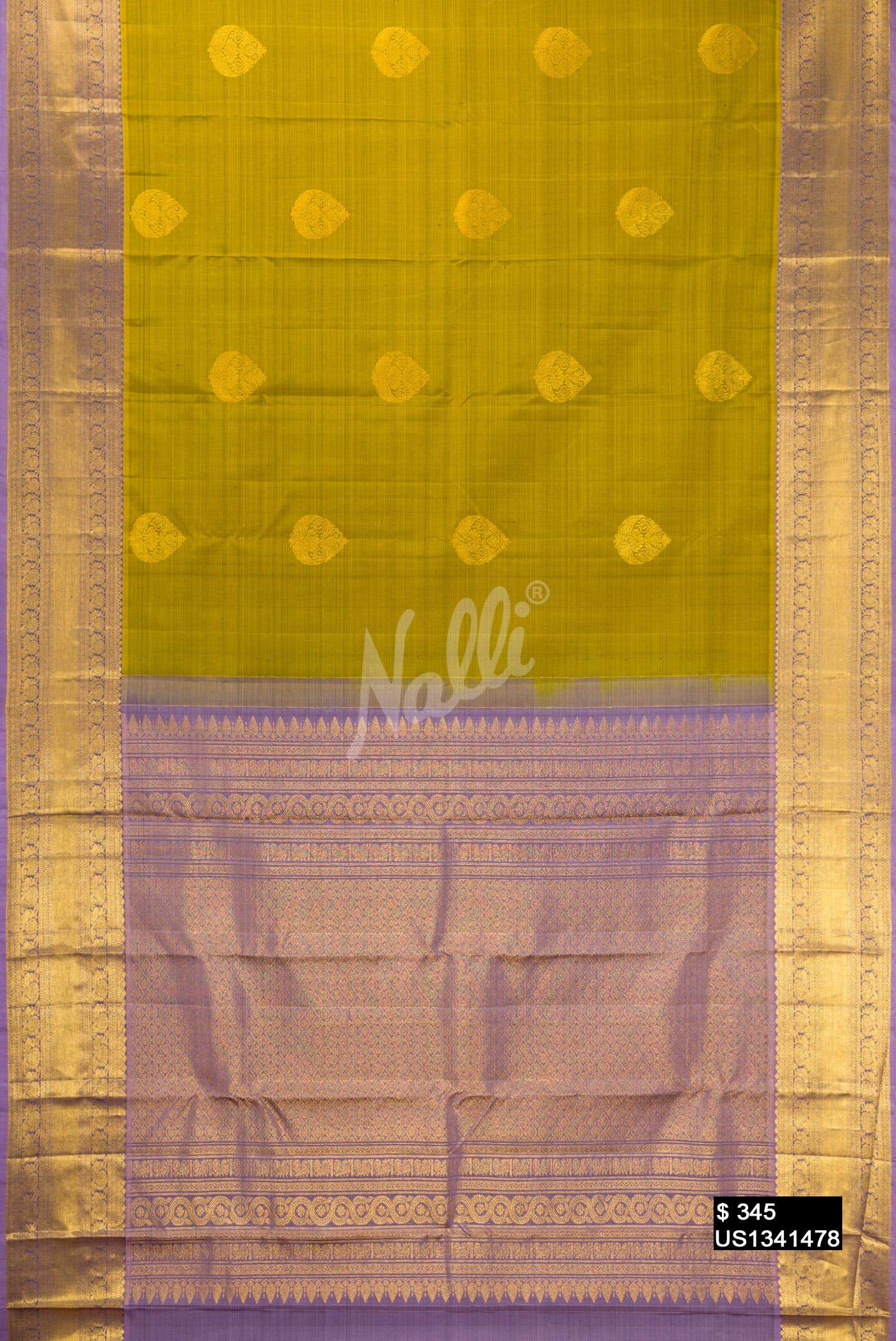 Mehandi Green Kanchipuram Silk Saree