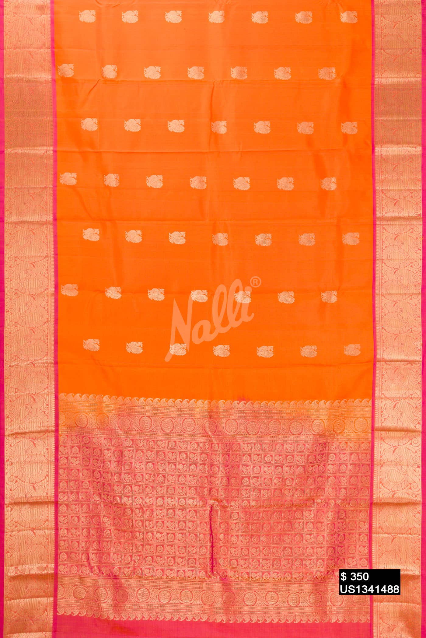 Orange Kanchipuram Silk Saree