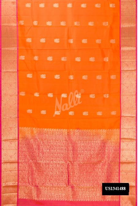 Orange Kanchipuram Silk Saree