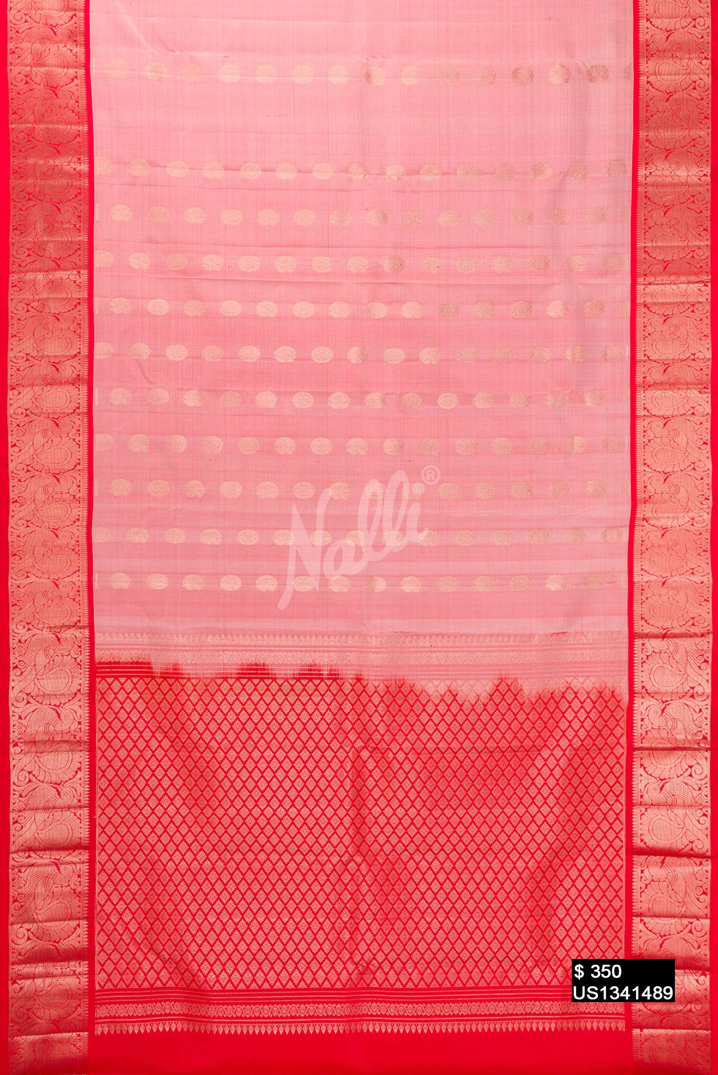 Rose Gold Kanchipuram Silk Saree
