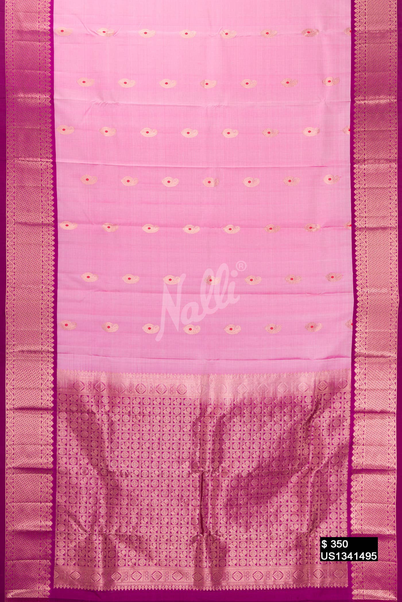 Pink Kanchipuram Silk Saree