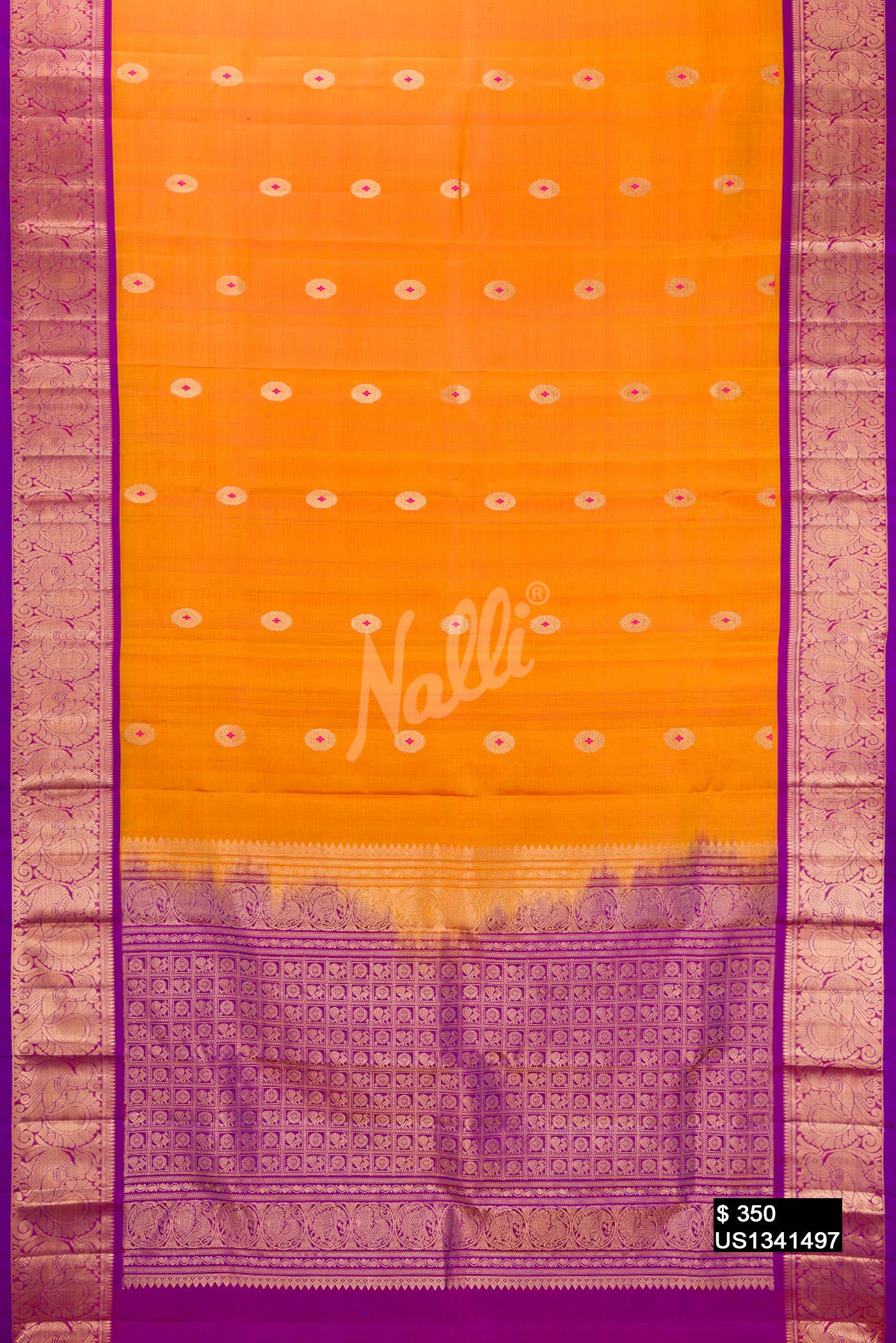 Mustard Kanchipuram Silk Saree