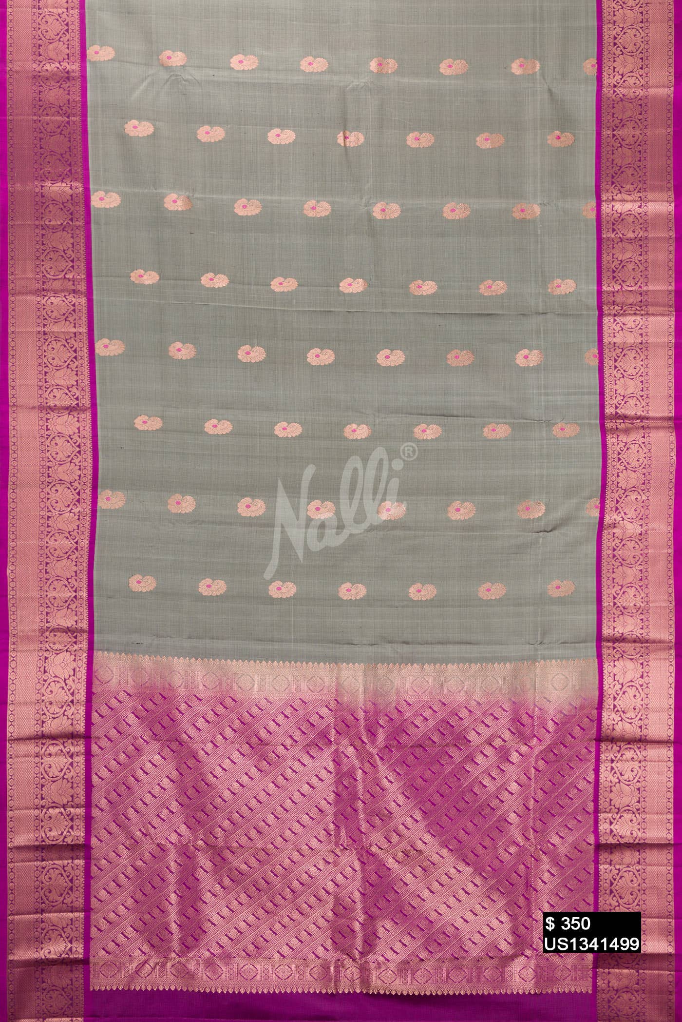 Grey Kanchipuram Silk Saree