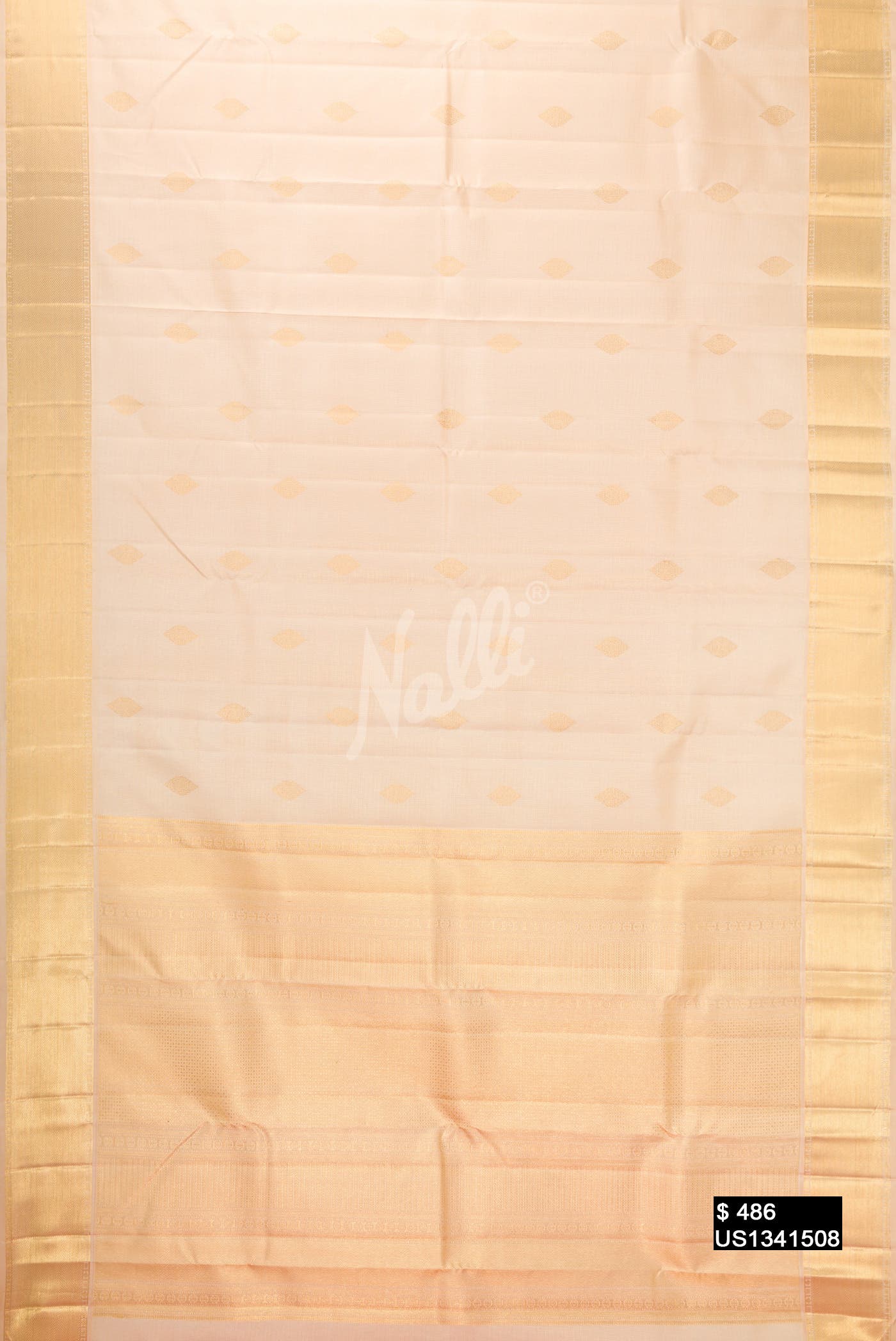 Beige Kanchipuram Silk Saree