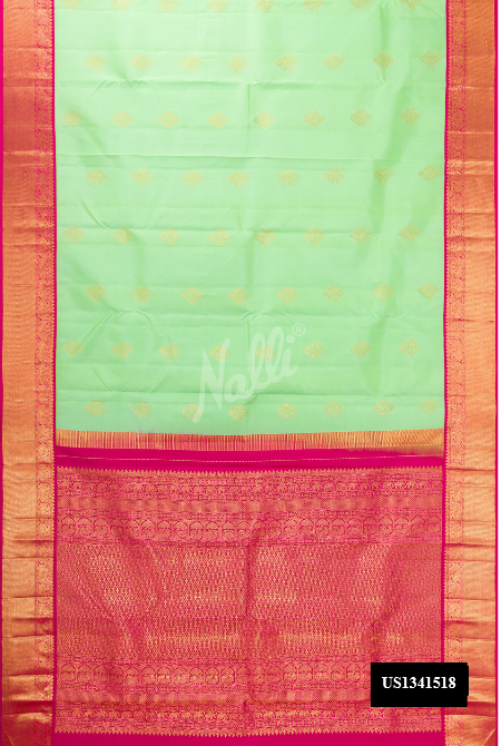 Pista Green Kanchipuram Silk Saree