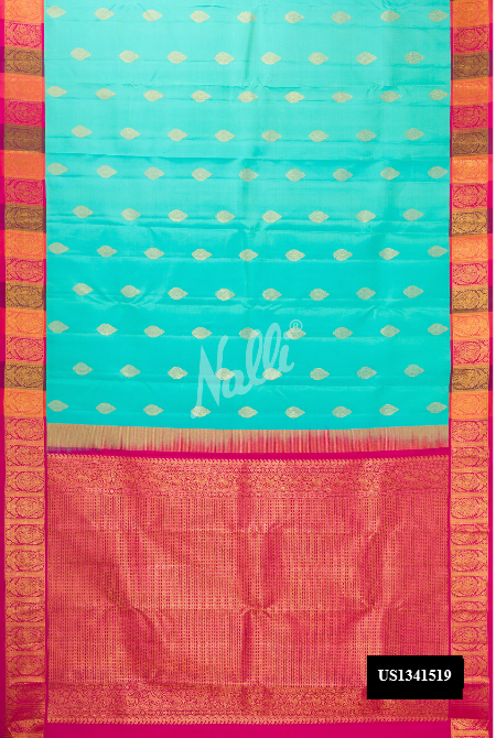 Sea Green Kanchipuram Silk Saree