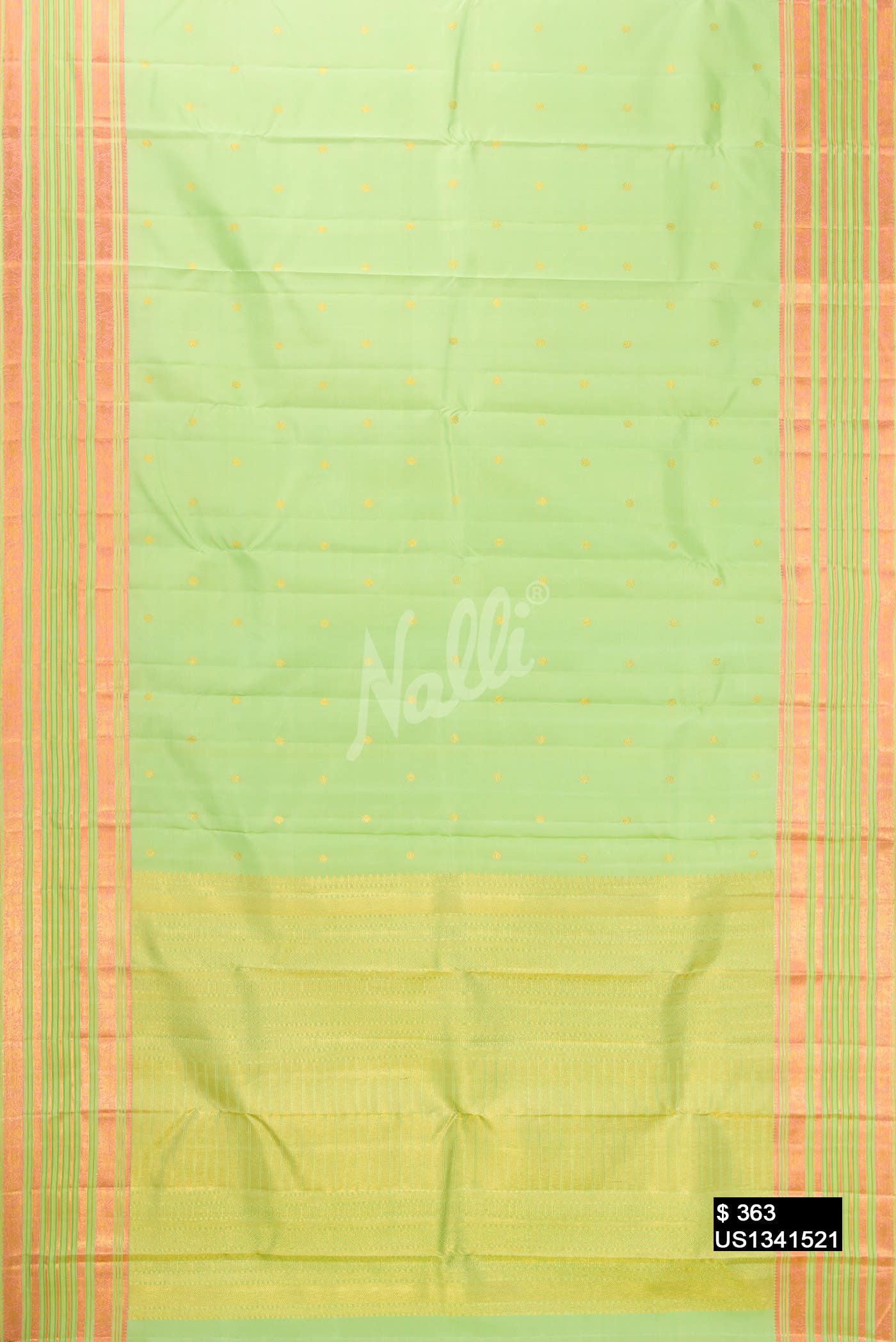 Pista Green Kanchipuram Silk Saree
