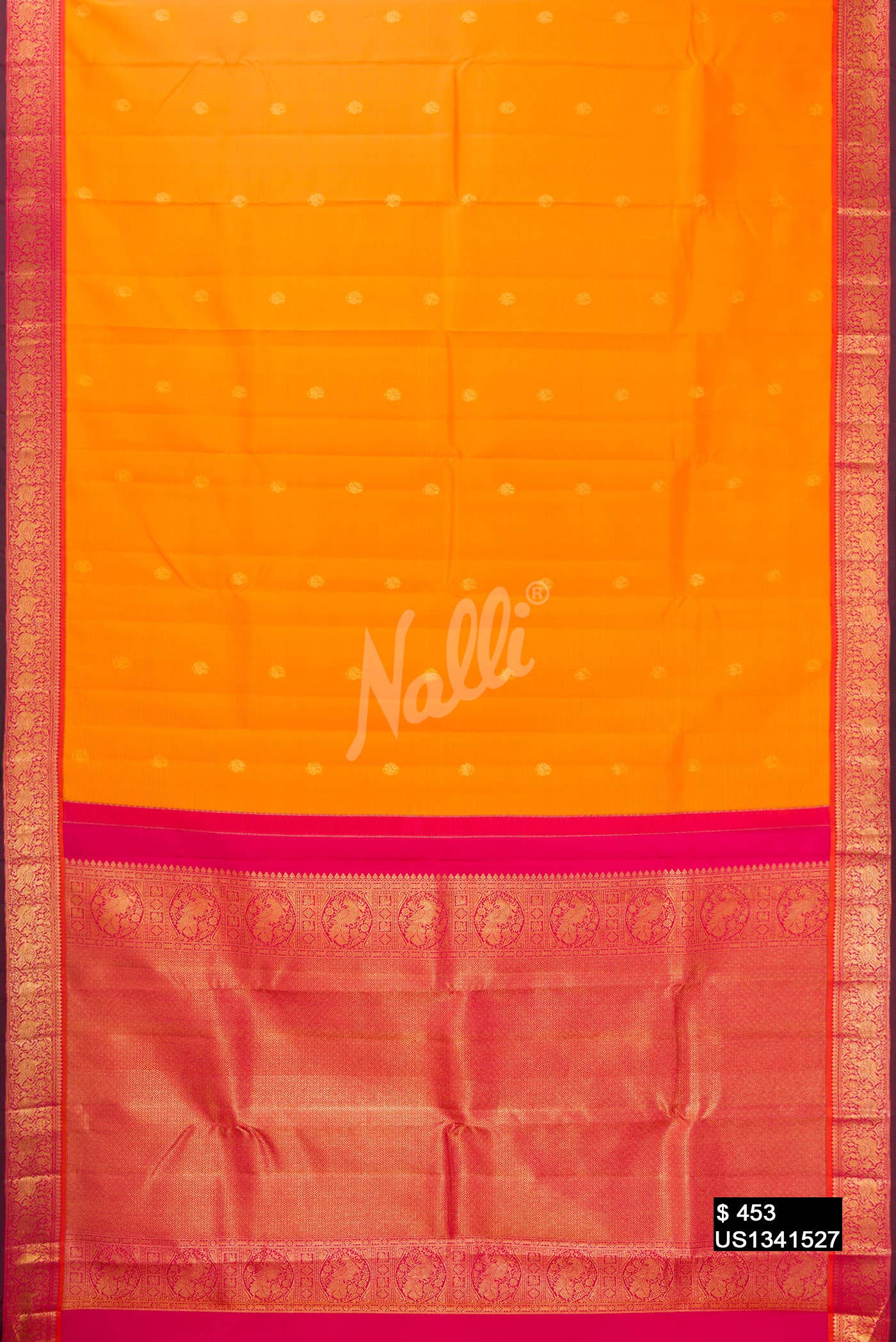 Orange Kanchipuram Silk Saree