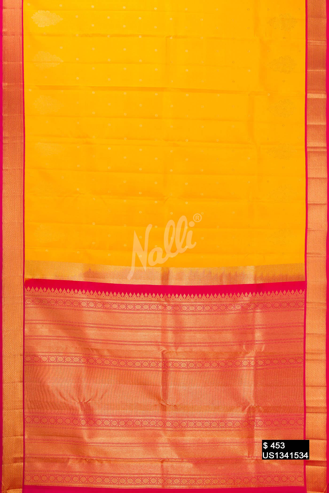 Yellow Kanchipuram Silk Saree