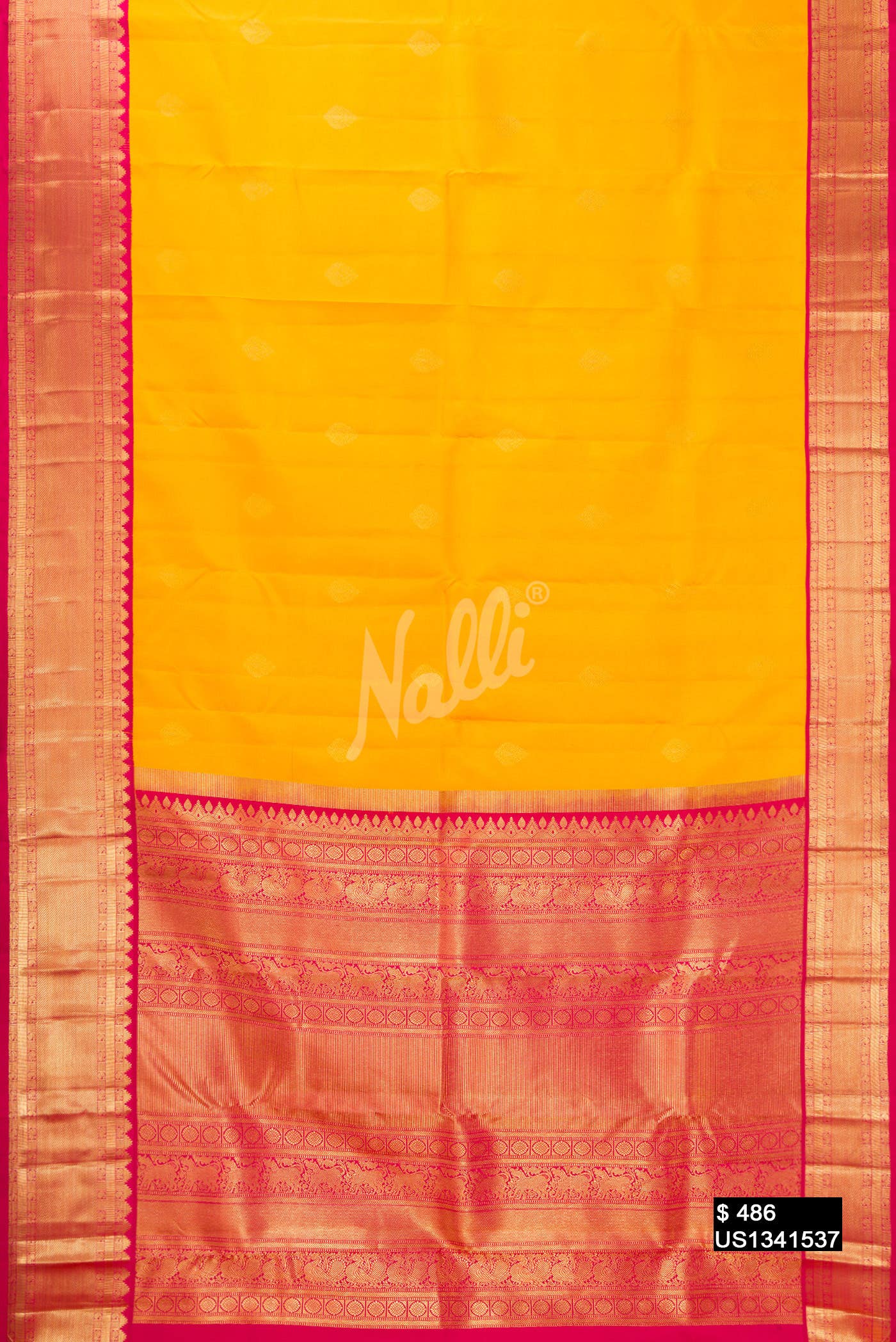 Yellow Kanchipuram Silk Saree