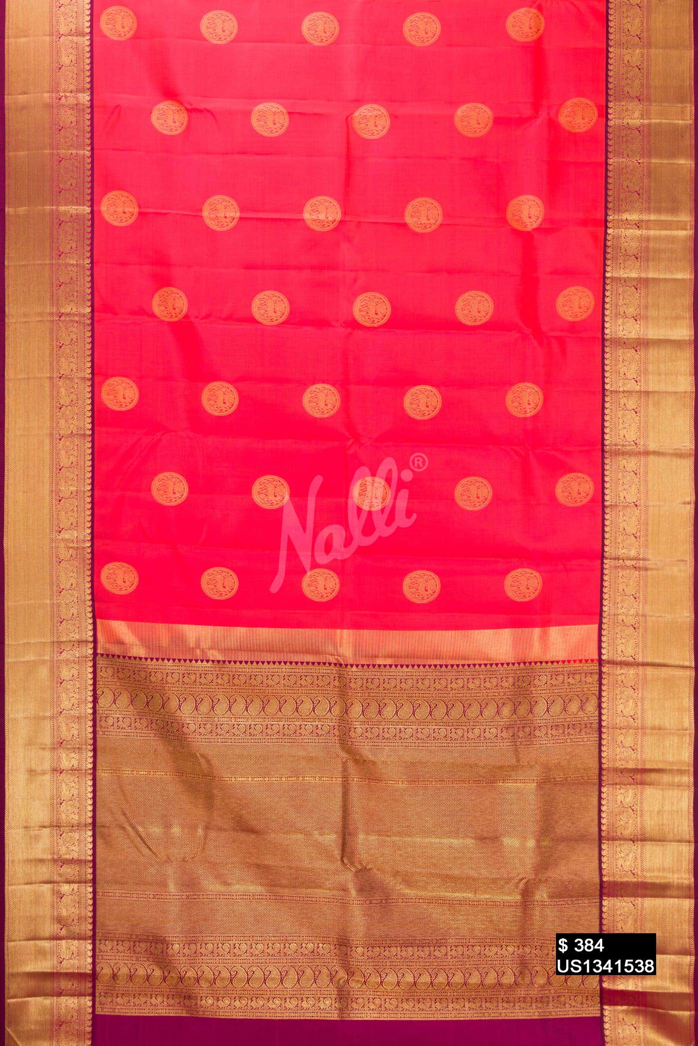 Orange Kanchipuram Silk Saree