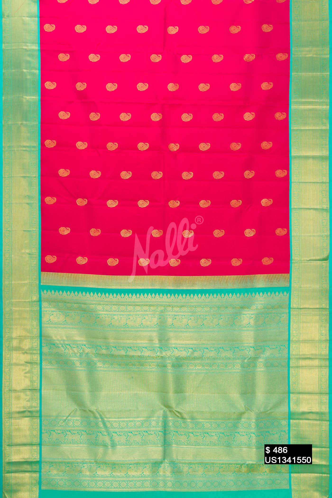Dark Pink Kanchipuram Silk Saree