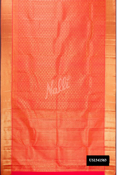 Coral Kanchipuram Silk Saree