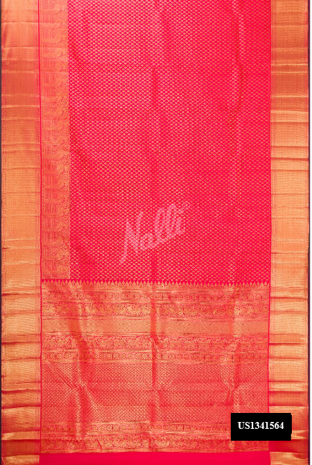 Coral Kanchipuram Silk Saree