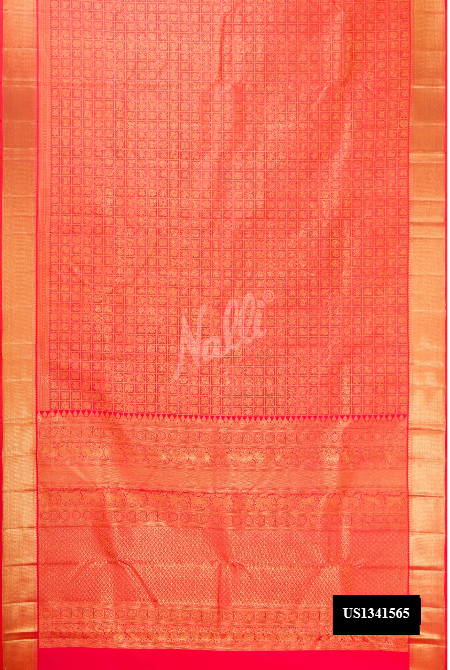 Brick Orange Kanchipuram Silk Saree