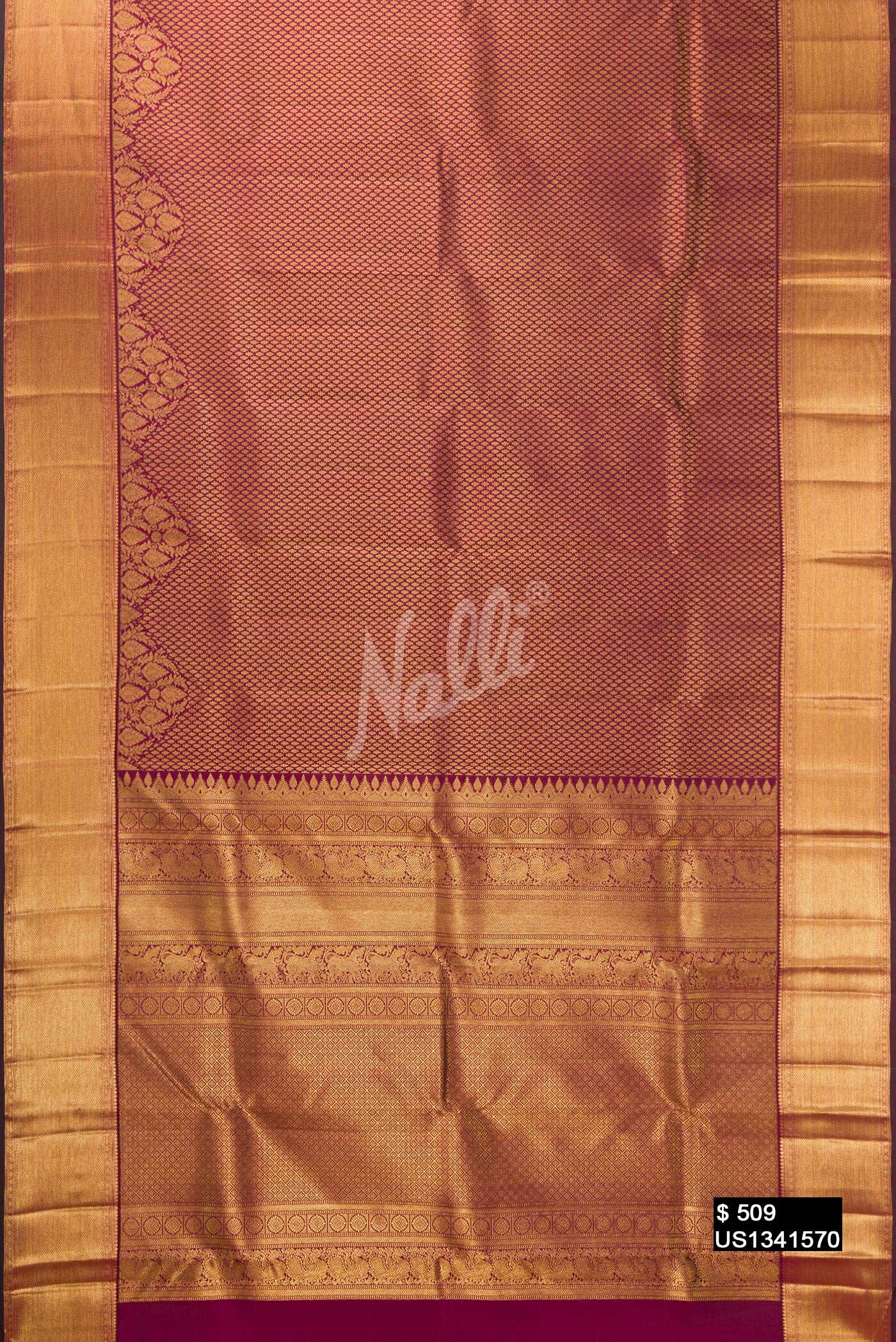 Maroon Kanchipuram Silk Saree