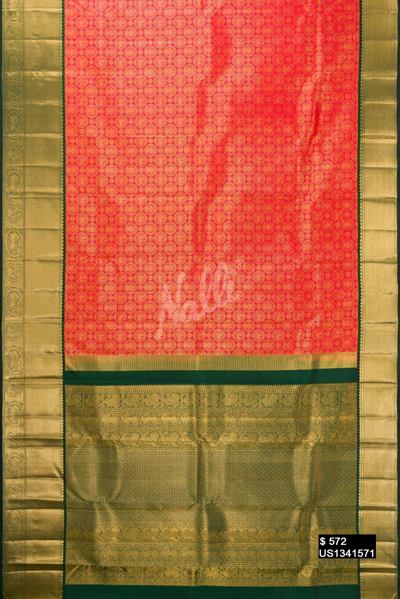Orange Kanchipuram Silk Saree