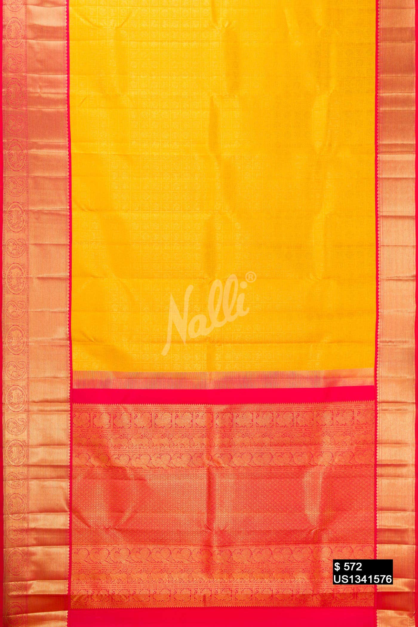 Yellow Kanchipuram Silk Saree