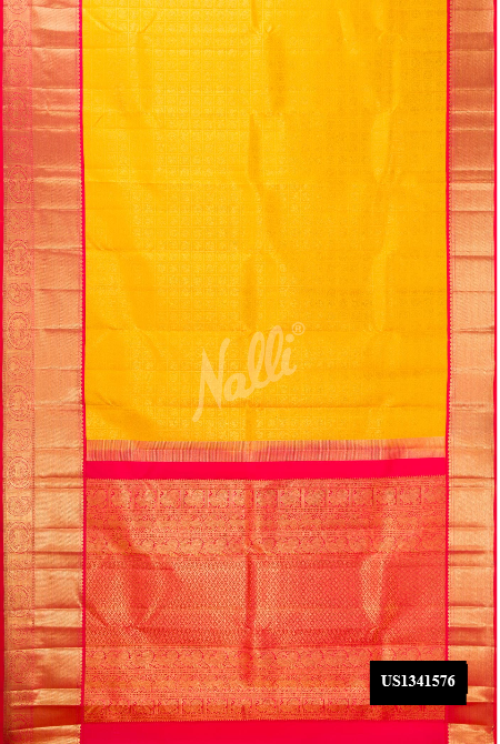 Yellow Kanchipuram Silk Saree