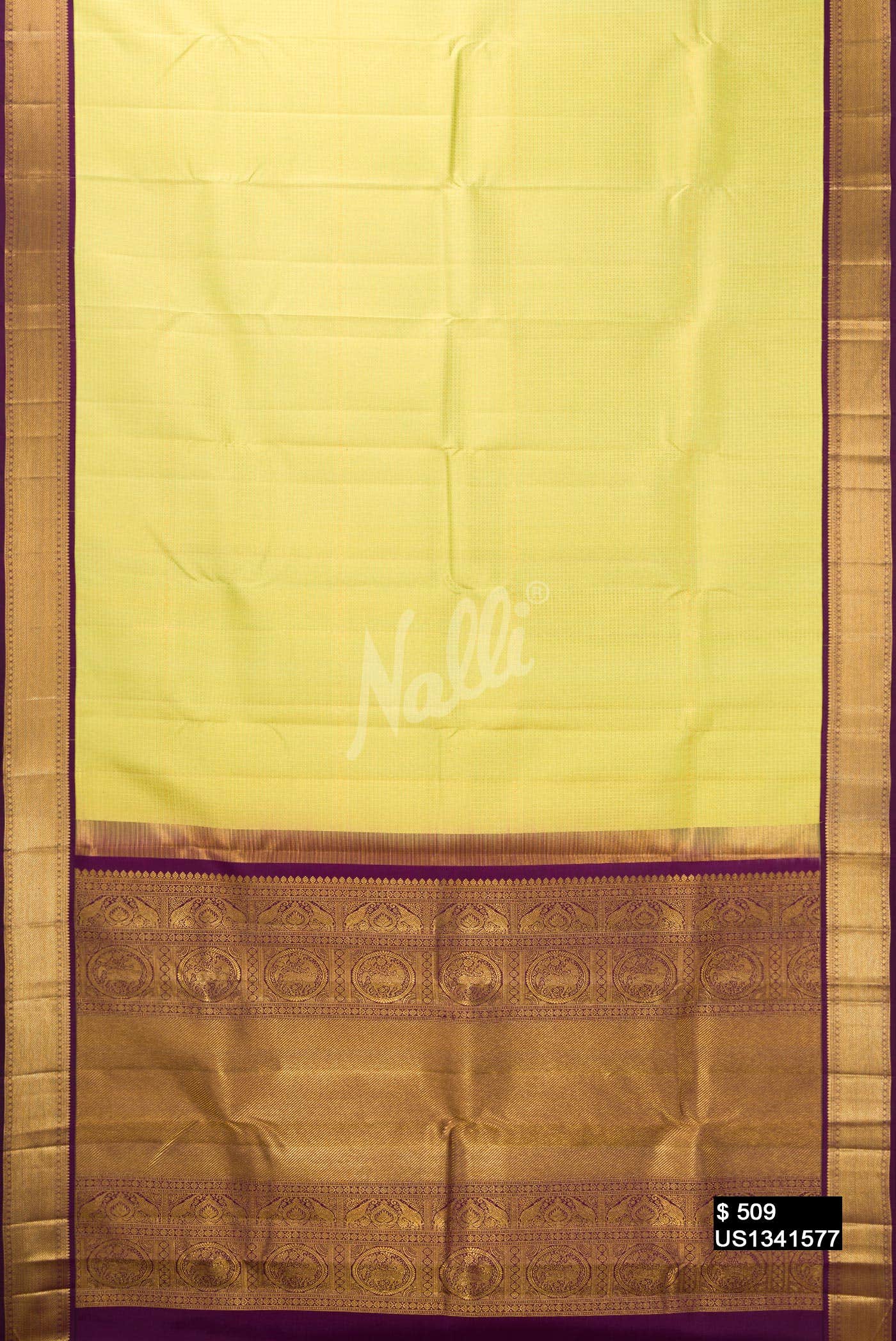 Pista Green Kanchipuram Silk Saree