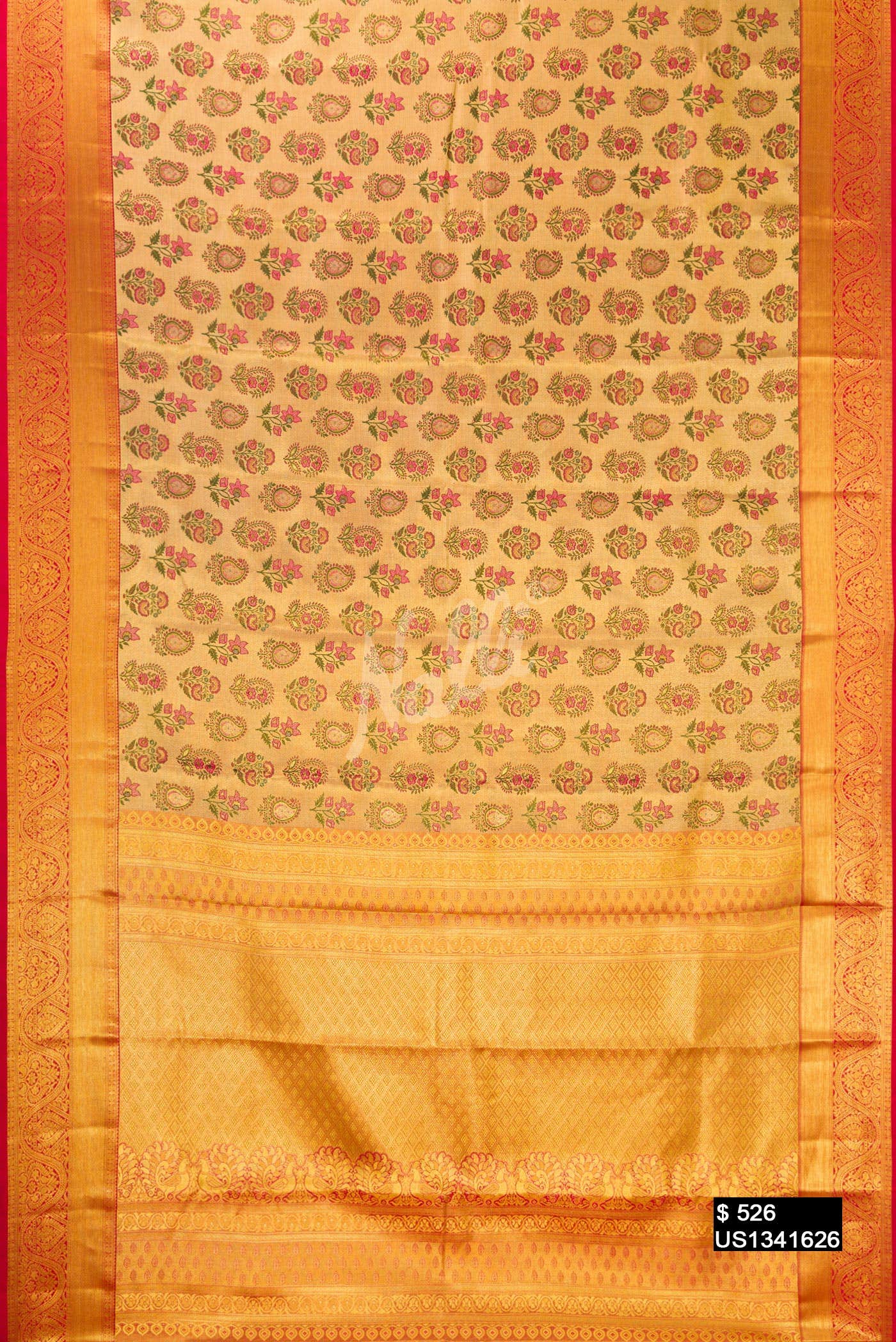Red Kanchipuram Tissue Silk Saree