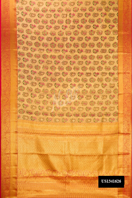 Red Kanchipuram Tissue Silk Saree