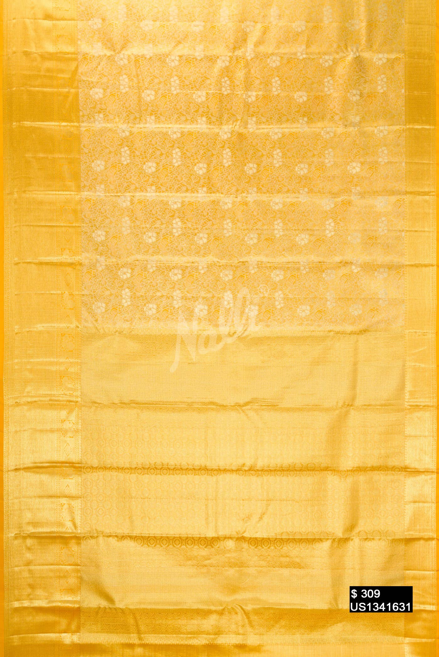 Yellow Kanchipuram Tissue Silk Saree