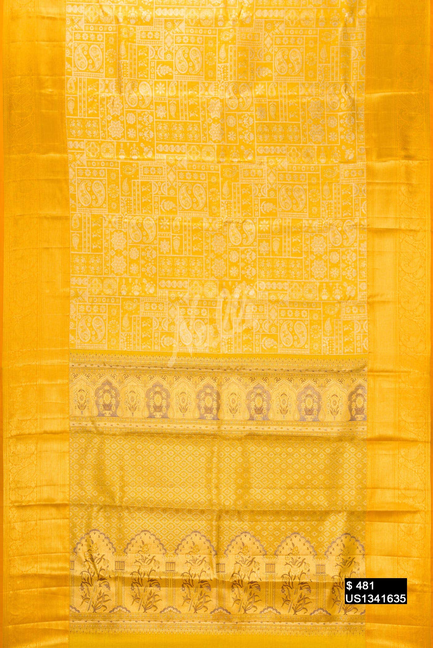Gold Kanchipuram Tissue Silk Saree