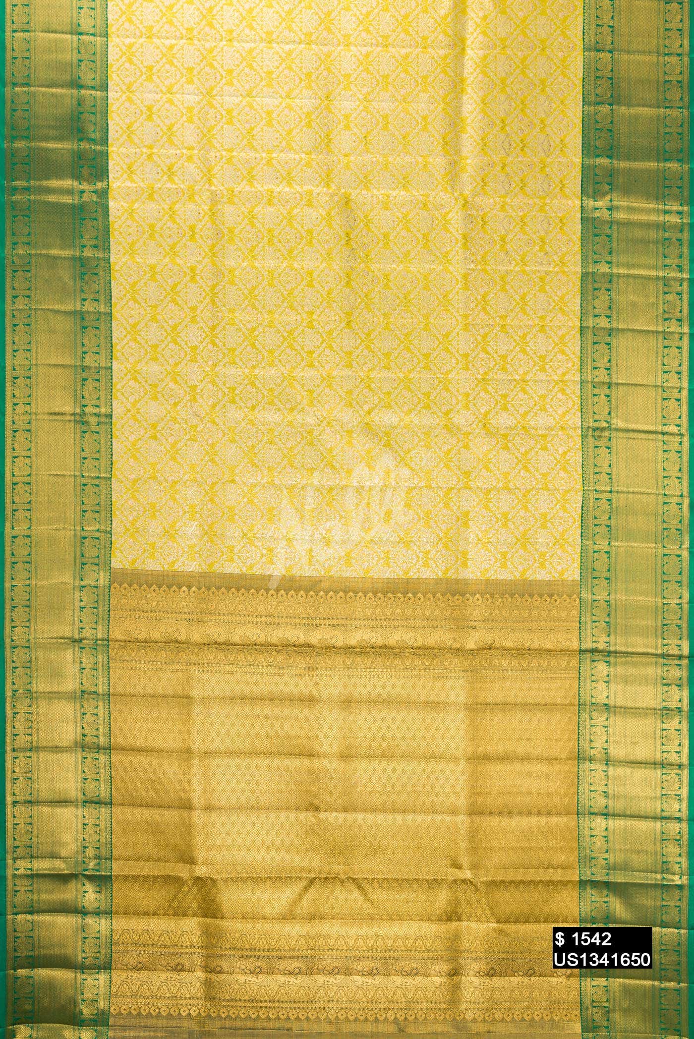 Light Green Kanchipuram Tissue Silk Saree