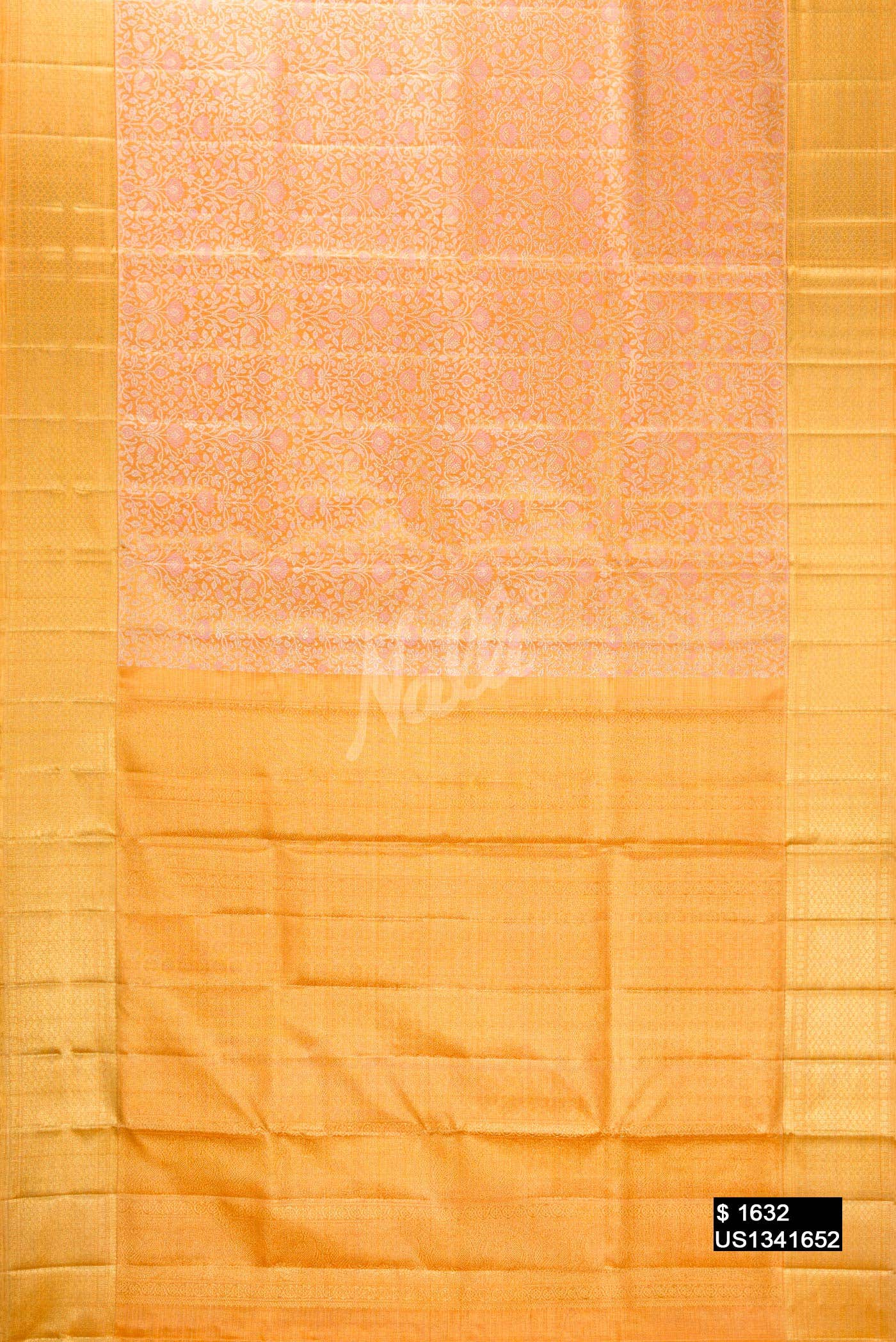 Golden Peach Kanchipuram Tissue Silk Saree