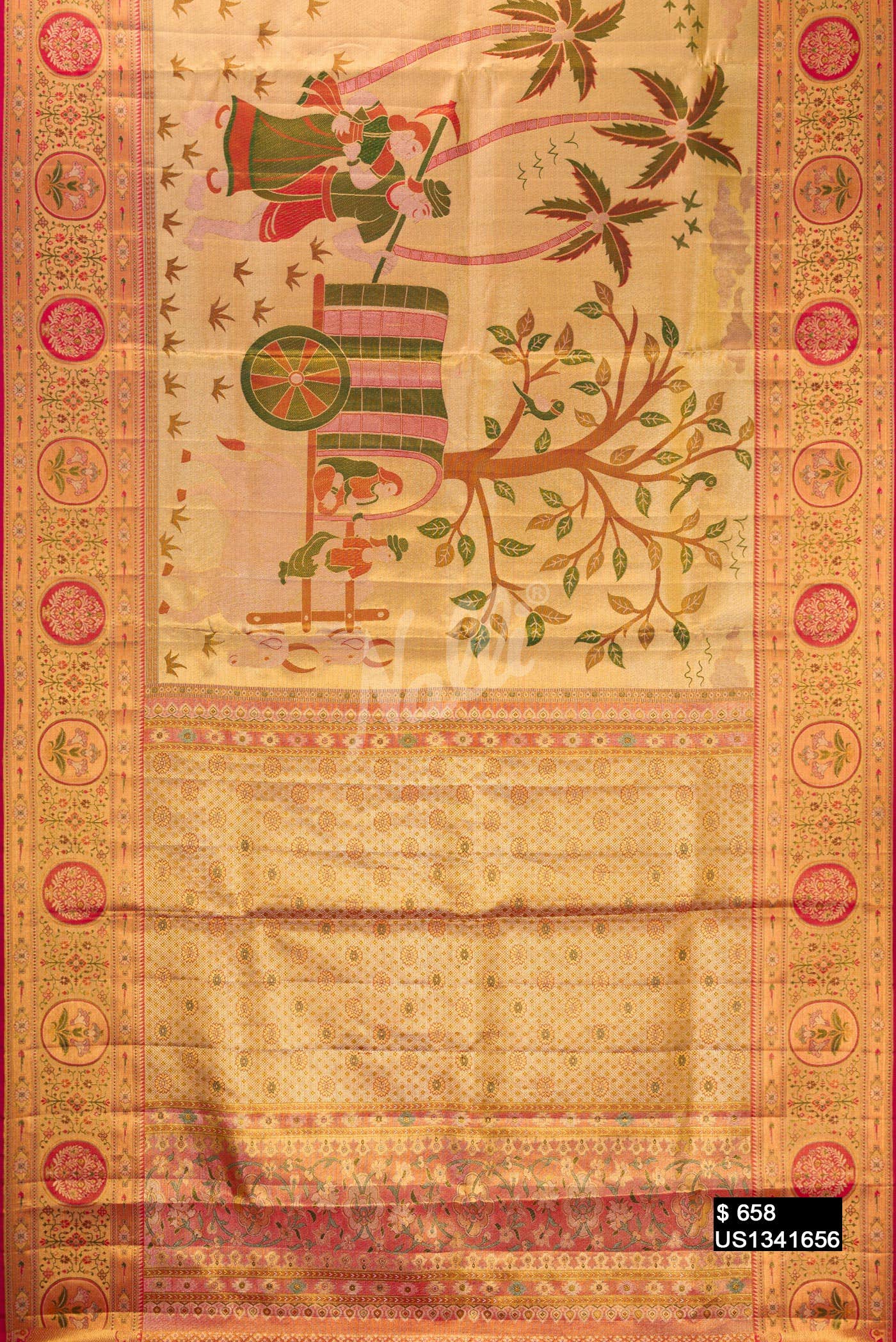 Gold Kanchipuram Tissue Silk Saree
