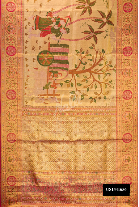Gold Kanchipuram Tissue Silk Saree